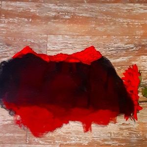 Red and black mini skirt